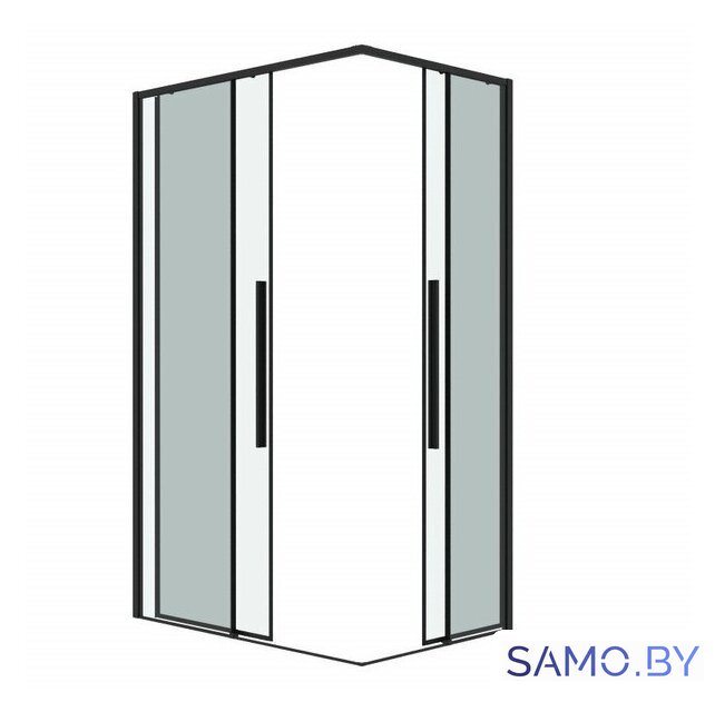 Душевой уголок Grossman Galaxy 110x90x195 300.K33.01.1190.21.00 (черный матовый/прозрачное стекло) - Изображение №2 — Интернет-магазин samo.by