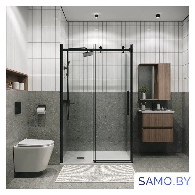 Душевой уголок Grossman Classic 100x70x195 120.K33.04.1070.21.00 (черный матовый/стекло прозрачное) - Изображение №7 — Интернет-магазин samo.by