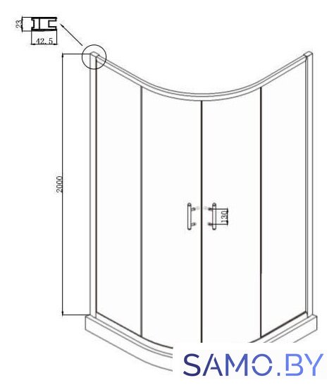 Душевой уголок Ambassador Kingston 14011104 90х90 - Изображение №8 — Интернет-магазин samo.by