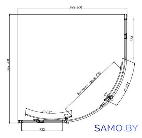 Душевой уголок Ambassador Kingston 14011104 90х90 - Изображение №9 — Интернет-магазин samo.by
