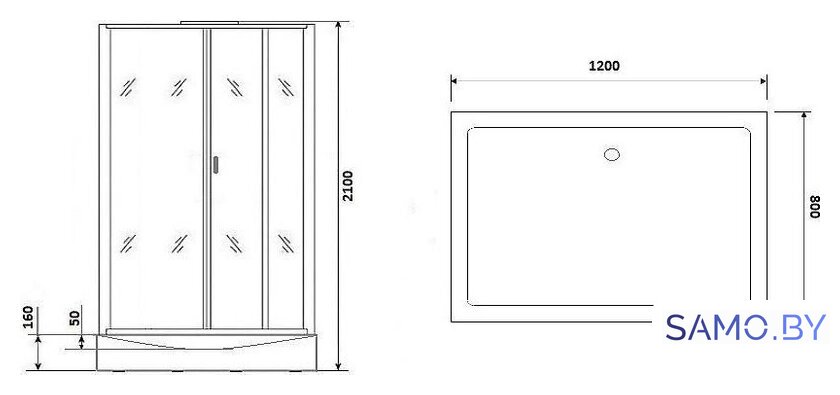 Душевая кабина Niagara NG- 6012-01QL 120x80x210 (прозрачное стекло) - Изображение №3 — Интернет-магазин samo.by