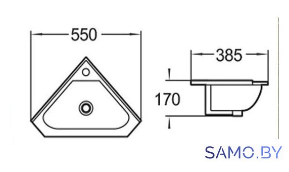 Умывальник WeltWasser AISBACH 7012 GL-WT - Изображение №2 — Интернет-магазин samo.by