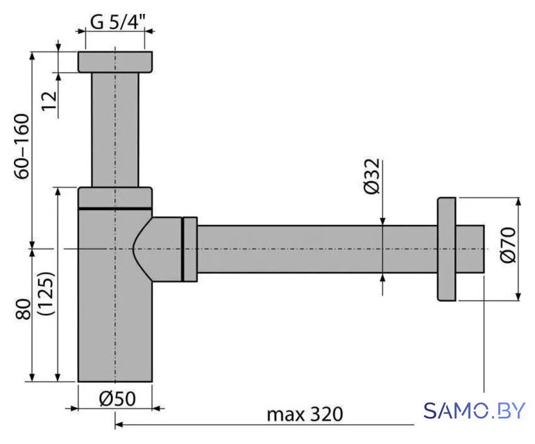 Сифон Grocenberg GB210 (золото матовый) - Изображение №2 — Интернет-магазин samo.by
