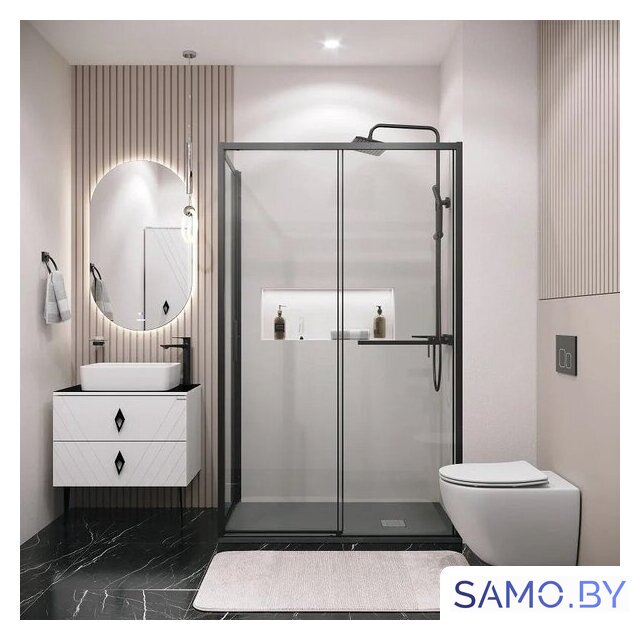 Душевой уголок Grossman Style 120x70x195 120.K33.05.1270.21.00 (черный матовый/прозрачное стекло) - Изображение №7 — Интернет-магазин samo.by