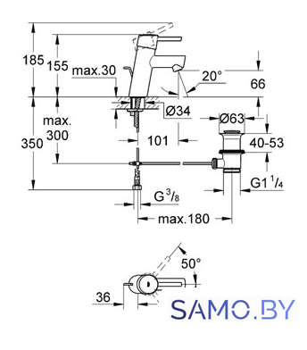Смеситель Grohe Concetto 32204001 - Изображение №2 — Интернет-магазин samo.by