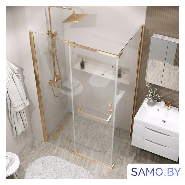 Душевой уголок Grossman Pragma 110x90x195 120.K33.03.1190.32.00 (золото сатин/стекло прозрачное) - Изображение №10 — Интернет-магазин samo.by