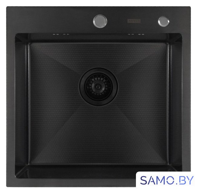 Кухонная мойка ARFEKA Eco AR 500*500 Black PVD Nano Decor - Изображение №2 — Интернет-магазин samo.by