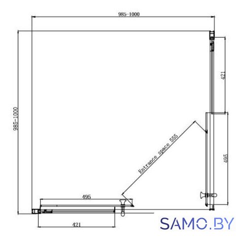Душевой уголок Ambassador Kingston 14011103 100х100 - Изображение №9 — Интернет-магазин samo.by