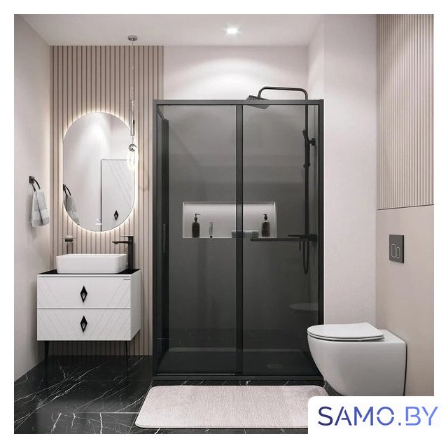 Душевой уголок Grossman Style 100x80x195 120.K33.05.1180.21.10 (черный матовый/тонированное стекло) - Изображение №7 — Интернет-магазин samo.by