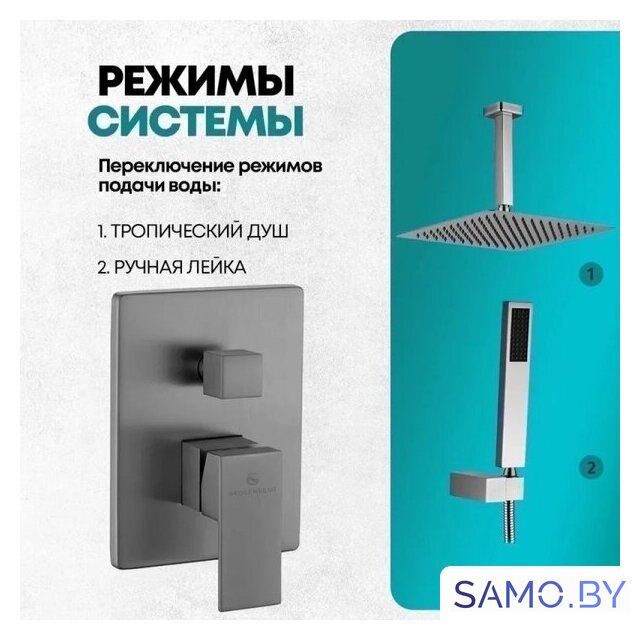 Душевая система  Grocenberg GB5089BG-4 (графит) - Изображение №9 — Интернет-магазин samo.by