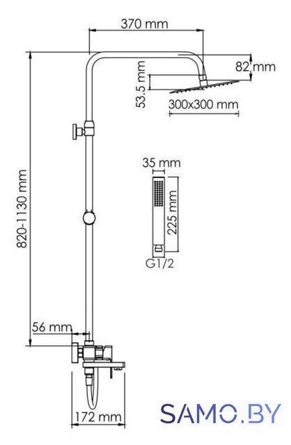 Душевая система  Wasserkraft A177.118.103.087.CH - Изображение №3 — Интернет-магазин samo.by