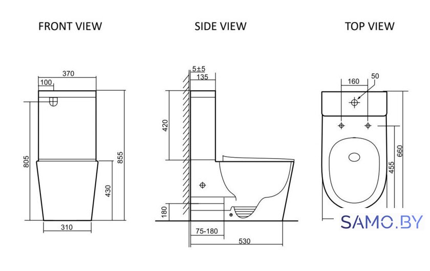 Унитаз напольный SantiLine SL-5026 - Изображение №2 — Интернет-магазин samo.by