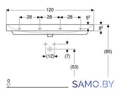 Умывальник Geberit Smyle Square 500.253.01.1 - Изображение №3 — Интернет-магазин samo.by