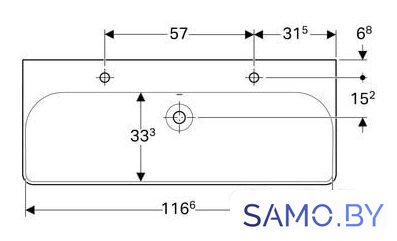 Умывальник Geberit Smyle Square 500.253.01.1 - Изображение №2 — Интернет-магазин samo.by