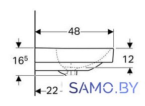 Умывальник Geberit Smyle Square 500.253.01.1 - Изображение №4 — Интернет-магазин samo.by