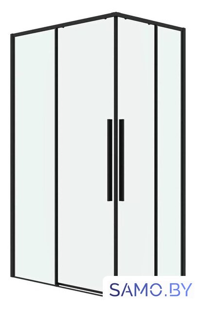 Душевая дверь Grossman Galaxy 120x195 1/2.K33.01.12.21.00 (черный матовый/стекло прозрачное) - Изображение №2 — Интернет-магазин samo.by