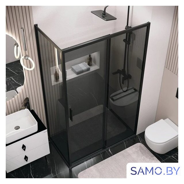 Душевой уголок Grossman Style 110x70x195 120.K33.05.1170.21.10 (черный матовый/тонированное стекло) - Изображение №10 — Интернет-магазин samo.by