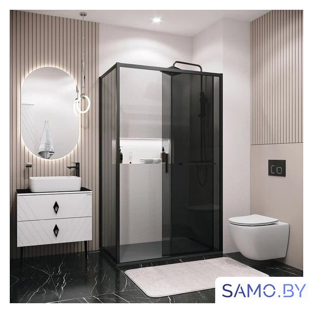 Душевой уголок Grossman Style 110x70x195 120.K33.05.1170.21.10 (черный матовый/тонированное стекло) - Изображение №8 — Интернет-магазин samo.by