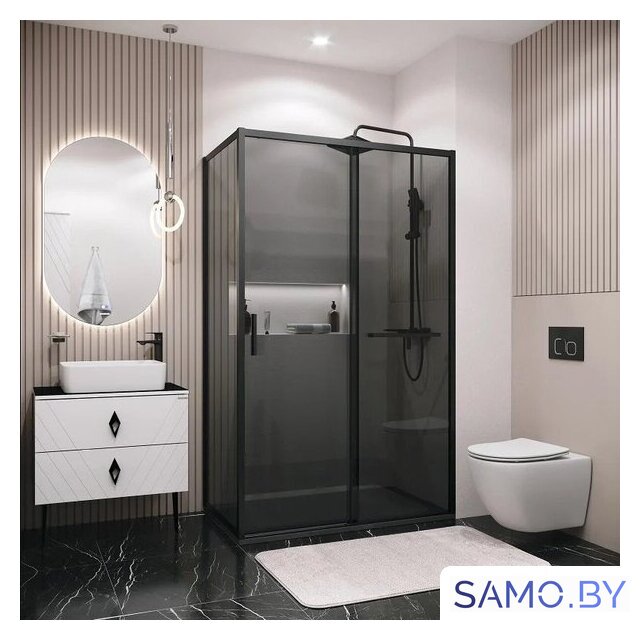 Душевой уголок Grossman Style 110x70x195 120.K33.05.1170.21.10 (черный матовый/тонированное стекло) - Изображение №9 — Интернет-магазин samo.by
