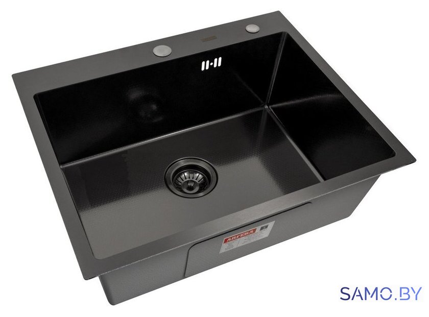 Кухонная мойка ARFEKA Eco AR 600*500 Black PVD Nano Decor - Изображение №2 — Интернет-магазин samo.by