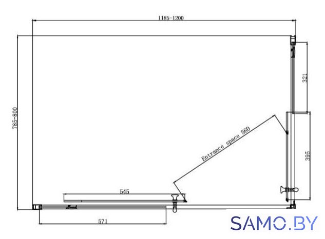 Душевой уголок Ambassador Kingston 14011101 120х80 - Изображение №9 — Интернет-магазин samo.by