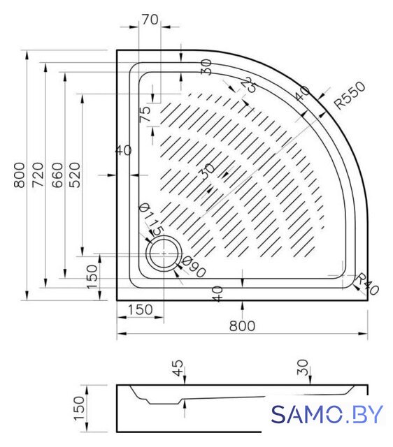 Душевой поддон Lavinia Boho Rock 37071800 80х80 - Изображение №7 — Интернет-магазин samo.by