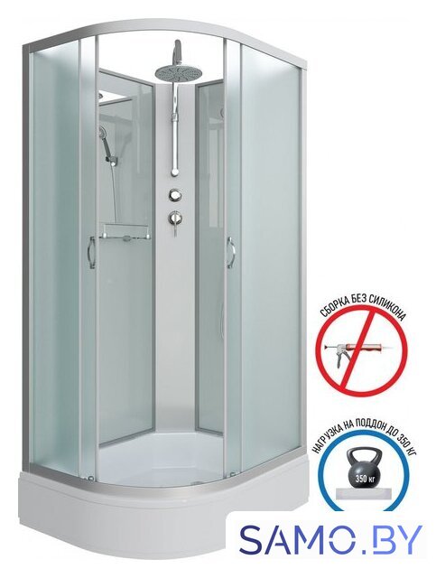 Душевая кабина Niagara NG-33084-14RBKT 100x80 (матовое стекло) - Изображение №3 — Интернет-магазин samo.by
