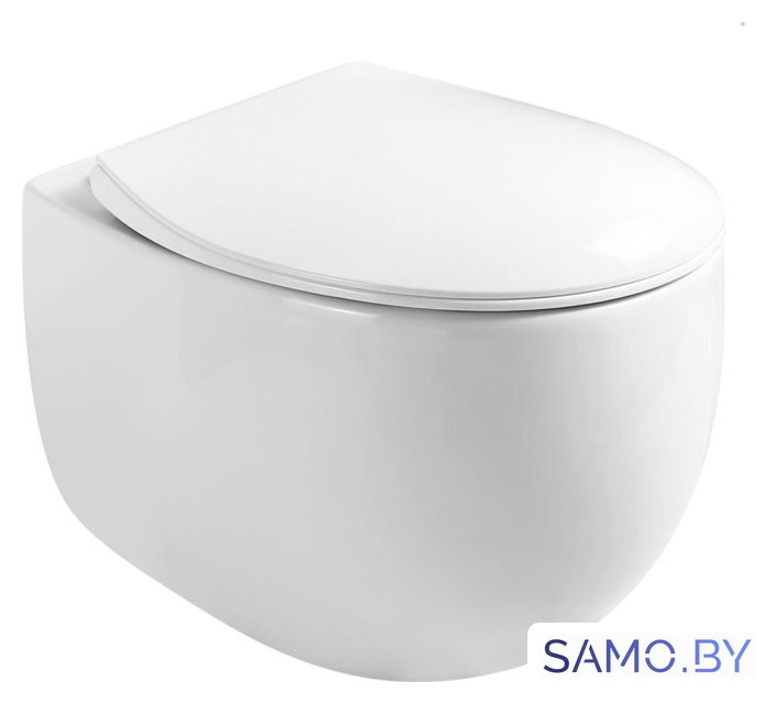 Унитаз подвесной Roxen EGG в комплекте с инсталляцией StounFix Dual Fresh 6 в 1 868537 (кнопка: белый глянцевая) - Изображение №6 — Интернет-магазин samo.by