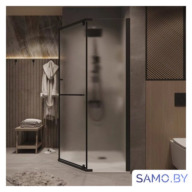 Душевой уголок Grossman Pragma 90x90x195 302.K33.03.9090.21.02 (черный матовый/шиншилла стекло) - Изображение №7 — Интернет-магазин samo.by