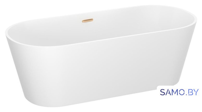 Ванна Wellsee Shell 170x75 28170304R (отдельностоящая ванна белый глянец, экран, ножки, сифон-автомат золото) - Изображение №2 — Интернет-магазин samo.by