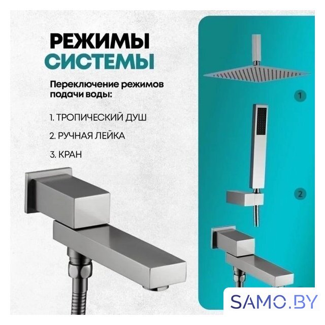 Душевая система  Grocenberg GB5089BG-2 (графит) - Изображение №10 — Интернет-магазин samo.by
