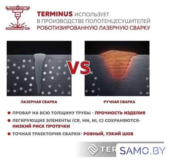 Полотенцесушитель TERMINUS Ното П8 500x800 (с полкой ) - Изображение №6 — Интернет-магазин samo.by