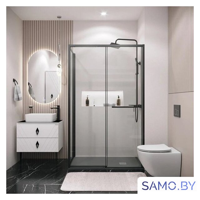 Душевой уголок Grossman Style 130x90x195 120.K33.05.1390.21.00 (черный матовый/прозрачное стекло) - Изображение №7 — Интернет-магазин samo.by