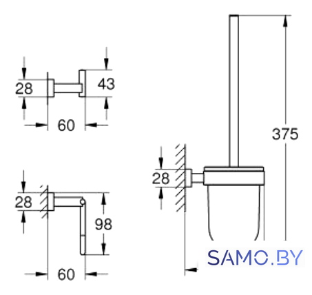 Набор для туалета Grohe Essentials Cube 40757001 (хром) - Изображение №2 — Интернет-магазин samo.by