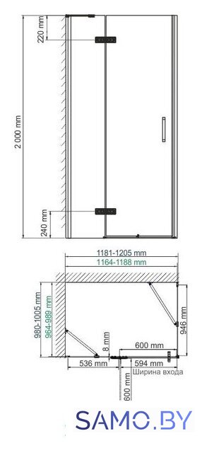 Душевой уголок Wasserkraft Aller 10H10L - Изображение №4 — Интернет-магазин samo.by
