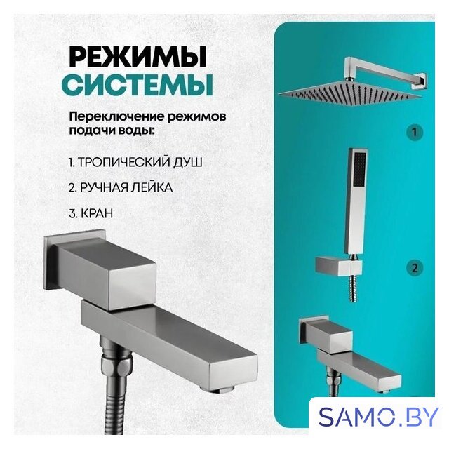 Душевая система  Grocenberg GB5089BG-1 (графит) - Изображение №10 — Интернет-магазин samo.by
