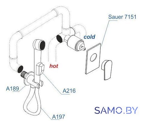 Комплект смесителей Wasserkraft A71097 - Изображение №3 — Интернет-магазин samo.by