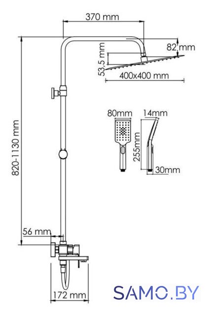 Душевая система  Wasserkraft A177.119.126.087.CH - Изображение №3 — Интернет-магазин samo.by