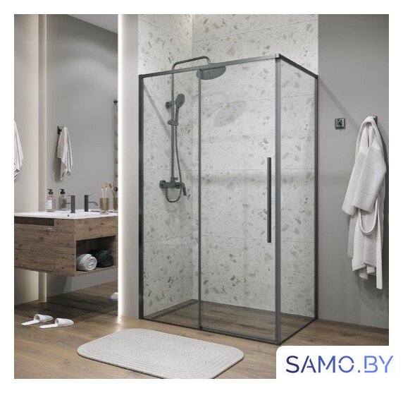Душевая стенка Grossman Galaxy 80x195 200.K33.01.80.42.00 (графит сатинстекло прозрачное) - Изображение №6 — Интернет-магазин samo.by