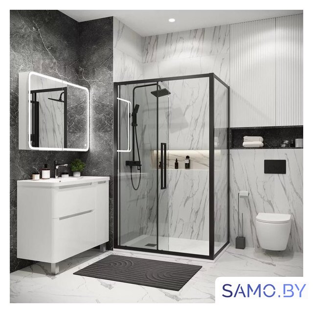 Душевой уголок Grossman Cosmo 100x90x195 120.K33.02.1090.21.00 (черный матовый/прозрачное стекло) - Изображение №8 — Интернет-магазин samo.by