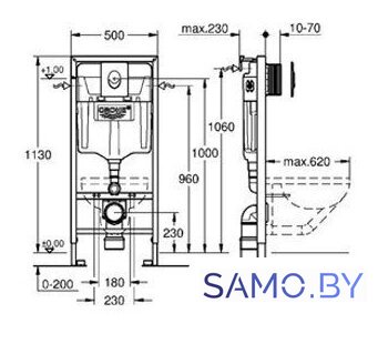 Инсталляция для унитаза Grohe Rapid SL [38721001] - Изображение №2 — Интернет-магазин samo.by