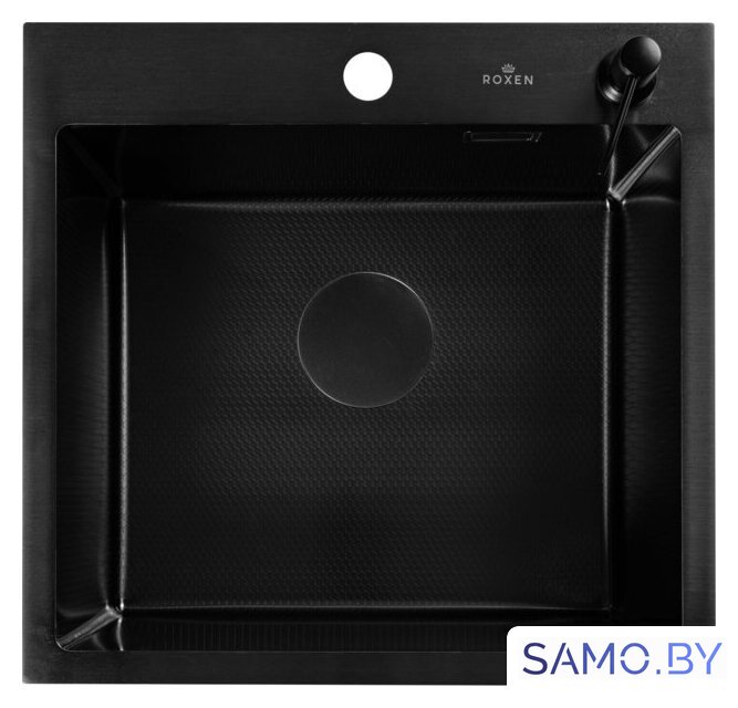 Кухонная мойка Roxen Snake 560220-50-BS (50*48) PVD графит/текстурная поверхность (с коландером и дозатором) - Изображение №8 — Интернет-магазин samo.by