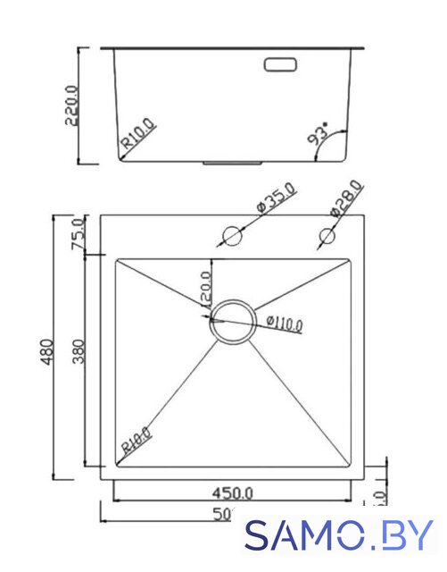 Кухонная мойка Roxen Snake 560220-50-BS (50*48) PVD графит/текстурная поверхность (с коландером и дозатором) - Изображение №15 — Интернет-магазин samo.by