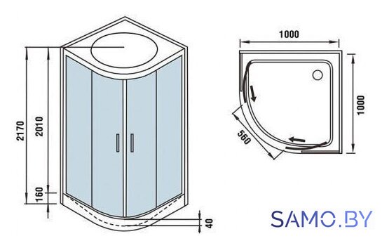 Душевая кабина WeltWasser WW500 Werra 1001 - Изображение №13 — Интернет-магазин samo.by