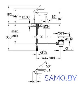 Смеситель Grohe BauEdge 23328000 - Изображение №2 — Интернет-магазин samo.by