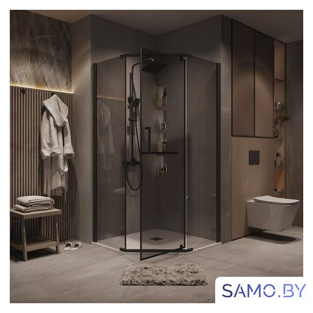 Душевой уголок Grossman Pragma 90x90x195 302.K33.03.9090.21.10 (черный матовый/тонированное стекло) - Изображение №7 — Интернет-магазин samo.by