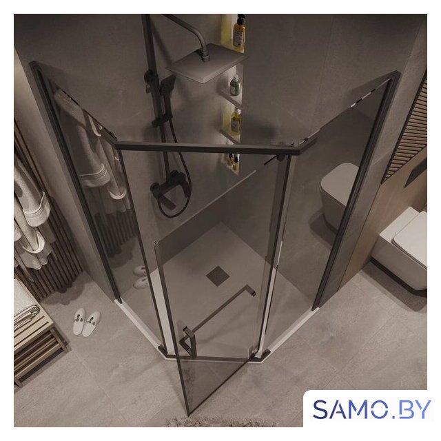 Душевой уголок Grossman Pragma 90x90x195 302.K33.03.9090.21.10 (черный матовый/тонированное стекло) - Изображение №10 — Интернет-магазин samo.by