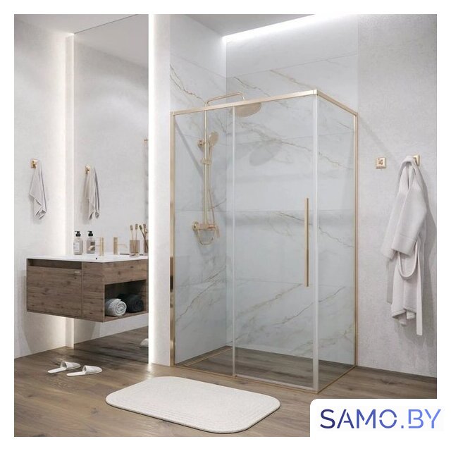 Душевая стенка Grossman Galaxy 80x195 200.K33.01.80.32.00 (золото сатинстекло прозрачное) - Изображение №6 — Интернет-магазин samo.by