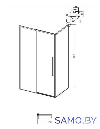 Душевая стенка Grossman Galaxy 80x195 200.K33.01.80.32.00 (золото сатинстекло прозрачное) - Изображение №8 — Интернет-магазин samo.by