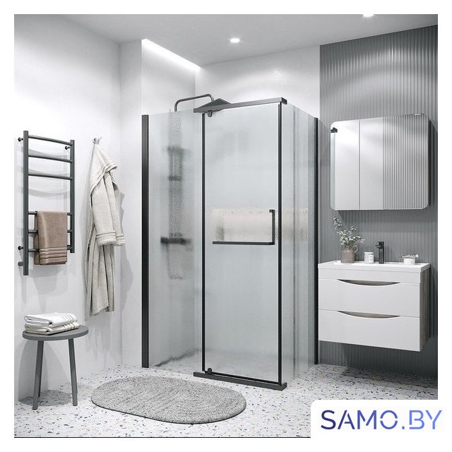Душевой уголок Grossman Pragma 100x80x195 120.K33.03.1080.21.02 (черный матовый/стекло шиншилла) - Изображение №8 — Интернет-магазин samo.by